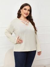 Women's Solid Color Off Neck Plus Size Long Sleeve Top