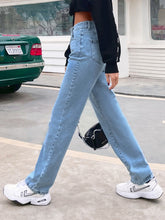 Women's High Waist Straight-leg Denim Jeans