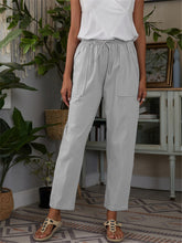 Women's Solid Color Linen Drawstring Pants