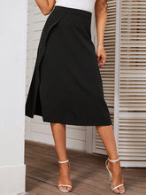 Women's Solid Color Slit A Line Midi Skirt