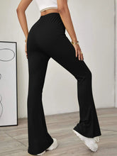 Women's Solid Color High Waist Flare Knit Pants