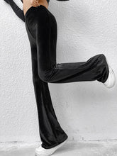 Women's Solid Color High Waist Velvet Flare Leggings