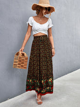 Casual holiday high waist floral long skirt