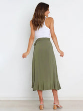 One Piece Tie Long Skirt Irregular Cover Hip Solid Color Skirt