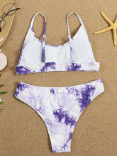 Two-piece swimsuit sexy tie-dye gradient push-up bikini