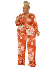 Large size fresh and sweet women's jumpsuit with belt