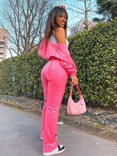 Hot diamond Korean velvet sports and leisure suit two-piece set