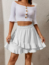 Women's Irregular solid color ruffle skirt