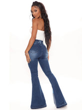 Women's Colorblock High Waist Flared Jeans