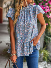 Floral print turtleneck blouse loose holiday style