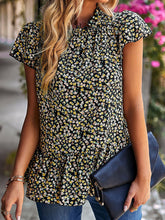 Floral print turtleneck blouse loose holiday style
