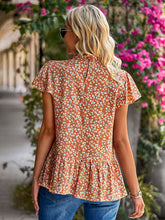 Floral print turtleneck blouse loose holiday style
