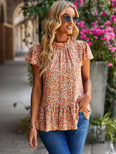 Floral print turtleneck blouse loose holiday style
