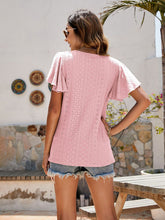 Women's T-shirt Hollow Waist Ruffle Sleeve Casual Top
