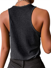 Women's Solid Color Button Knit Tank Top