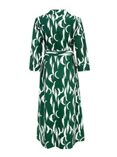 Women's Printed Cropped Sleeves Casual Mid-Length Shirt Dress