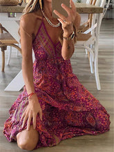 Women's Sexy Slip Skirt Bohemian Print Dress