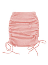 Women's Solid Color Ruched Drawstring Mini Skirt