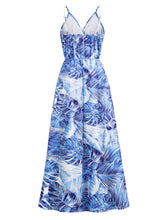 Women's Floral-print Jacquard Fit & Flare Maxi Dress