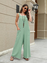 Women's Solid Color Sleeveless Wide-leg Jumpsuit