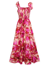 Women's Casual Printed Waist Sleeveless Strappy Long Dress