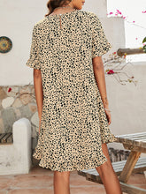 Women's Printed Ruffle Stretch Knit Dress