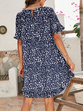 Women's Printed Ruffle Stretch Knit Dress