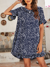 Women's Printed Ruffle Stretch Knit Dress