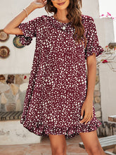 Women's Printed Ruffle Stretch Knit Dress