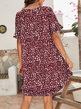Women's Printed Ruffle Stretch Knit Dress