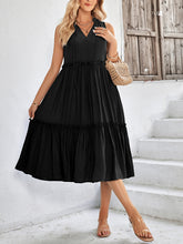 Women's Solid Color Casual V-Neck Sleeveless Loose Dress