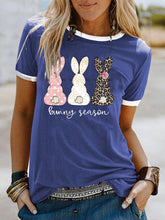 Women's Bunny season Bunny print color contrast short sleeve T-shirt