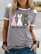 Women's Bunny season Bunny print color contrast short sleeve T-shirt