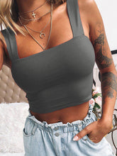 Women's Knitted Slim Casual All-Match Open Navel Square Neck Vest