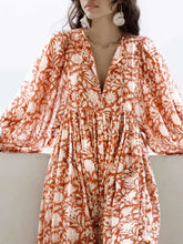 Women's Floral Fashion Loose Casual Long Sleeve Dress