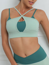 Contrast color splicing fitness sports yoga underwear cross bra