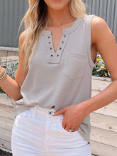 Women's solid color V-neck loose bottom ladies vest