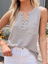 Women's solid color V-neck loose bottom ladies vest