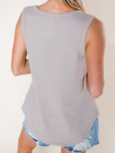 Women's solid color V-neck loose bottom ladies vest