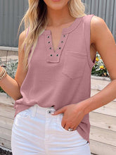 Women's solid color V-neck loose bottom ladies vest