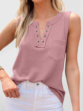 Women's solid color V-neck loose bottom ladies vest