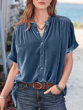 Women's Plush Velvet Button-up Shirt