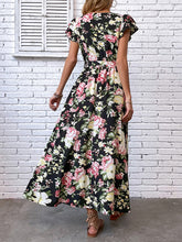 Women's Floral Flutter Sleeve Wrap Midi Dress