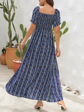 Vertical Stripe Printed Slit Dress One Shoulder Holiday Dress