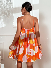 Women's Tropical Print Halter Neck Mini A-line Dress