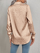 Open button leopard jacquard shirt elegant commuter long-sleeved shirt