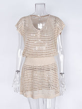 Women's Solid Color Open Knit Cover Up Dress