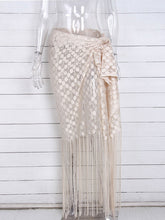 Women's hollow beach lace fringed blouse skirt