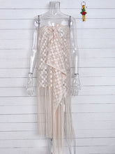 Women's hollow beach lace fringed blouse skirt