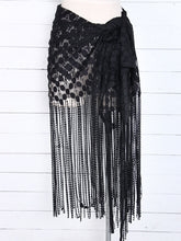 Women's hollow beach lace fringed blouse skirt